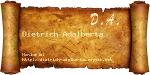 Dietrich Adalberta névjegykártya